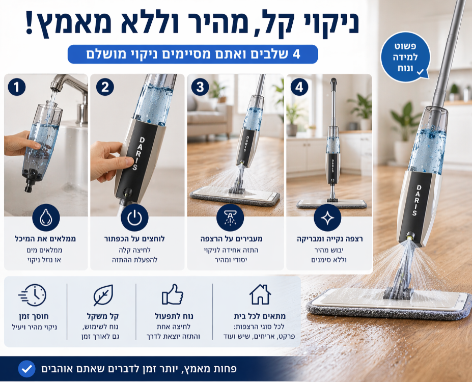 מטאטא ספריי חכם לניקוי הבית