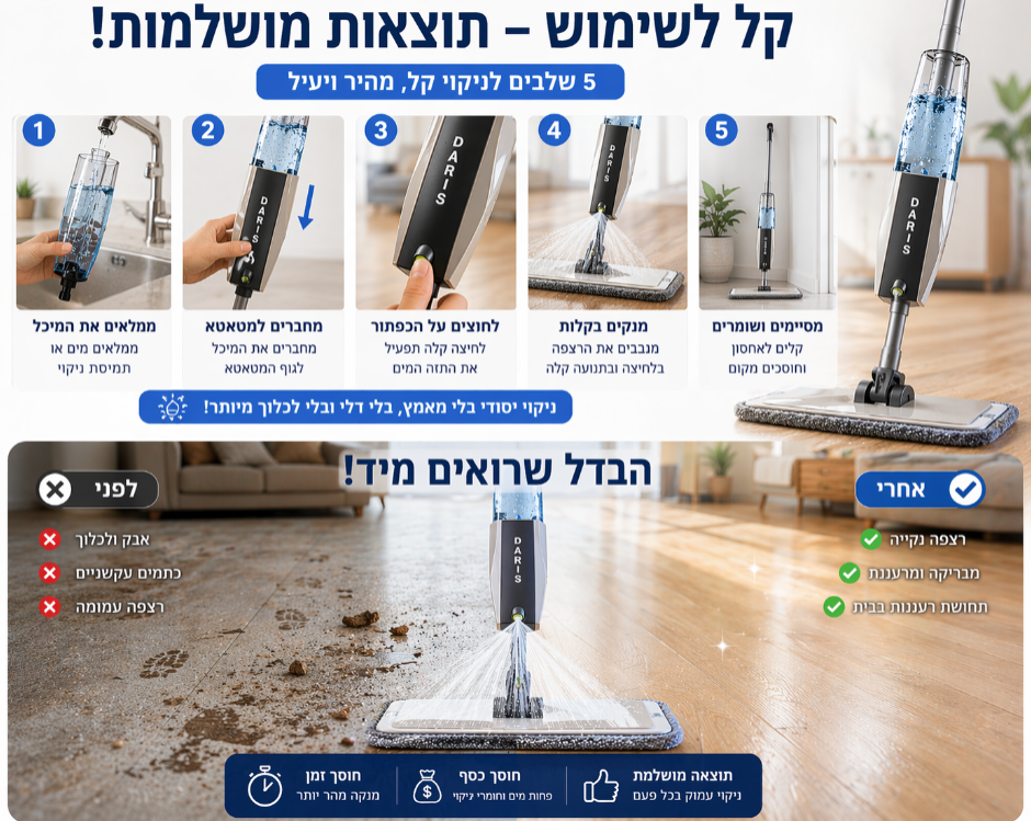מטאטא ספריי חכם לניקוי הבית