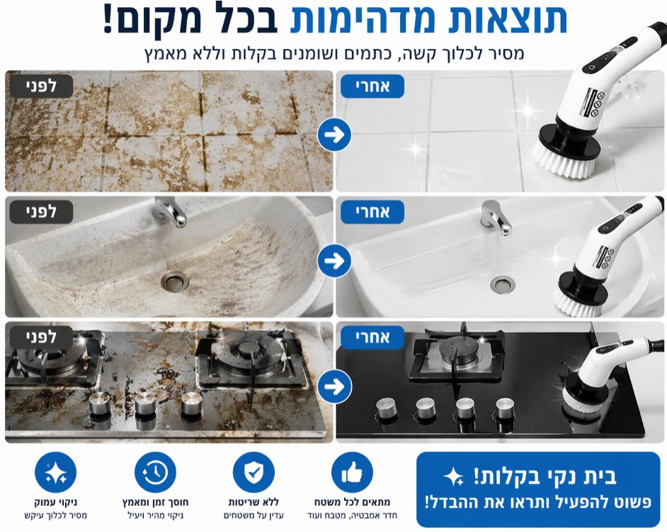 מברשת ניקוי חשמלית עוצמתית
