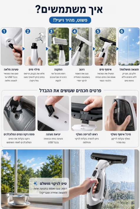 מנקה חלונות חשמלי חכם