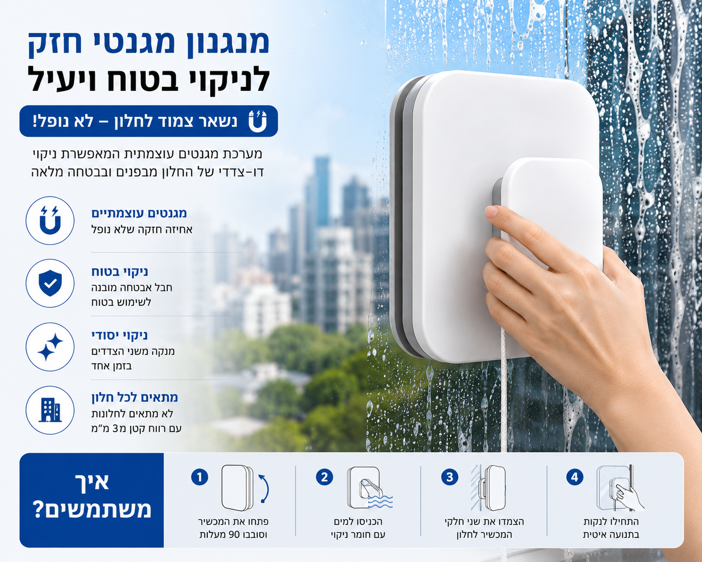 מנקה חלונות מגנטי