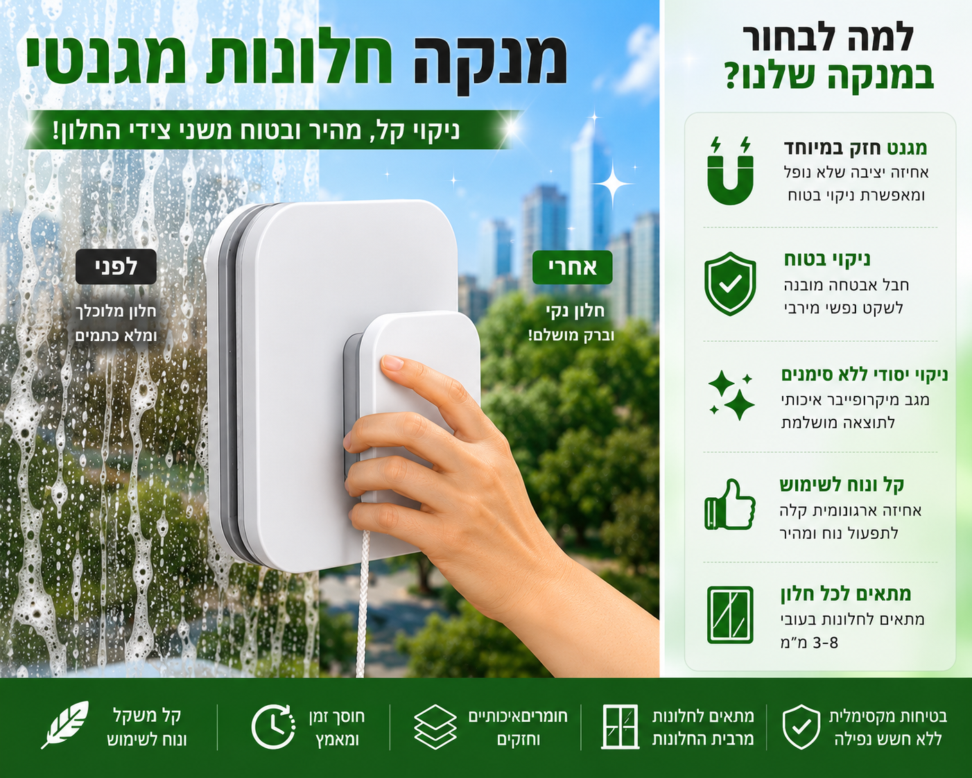 מנקה חלונות מגנטי
